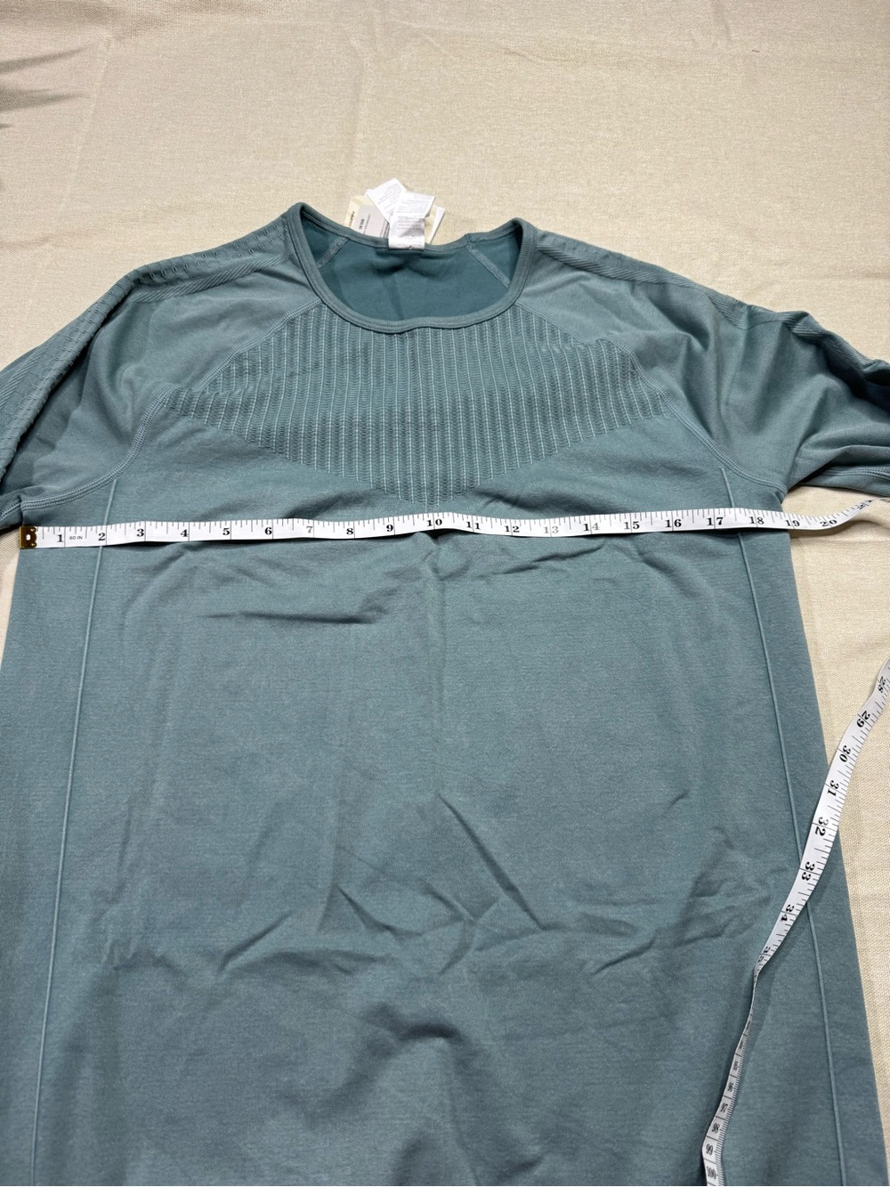 Fabletics Sync Seamless Long Sleeve Top XL Washed Arctic Wave NWT Workout Gym - Picture 5 of 9